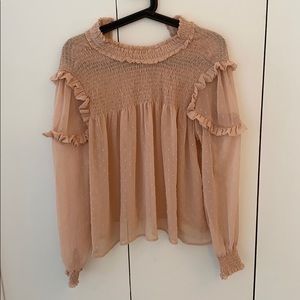Dusty pink ruffle top